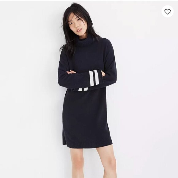 Madewell Wool Bell-Sleeve Turtleneck Sweater-Dress in Nautical Stripe - Picture 5 of 5